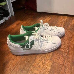 Adidas Classic White and Green Shoes